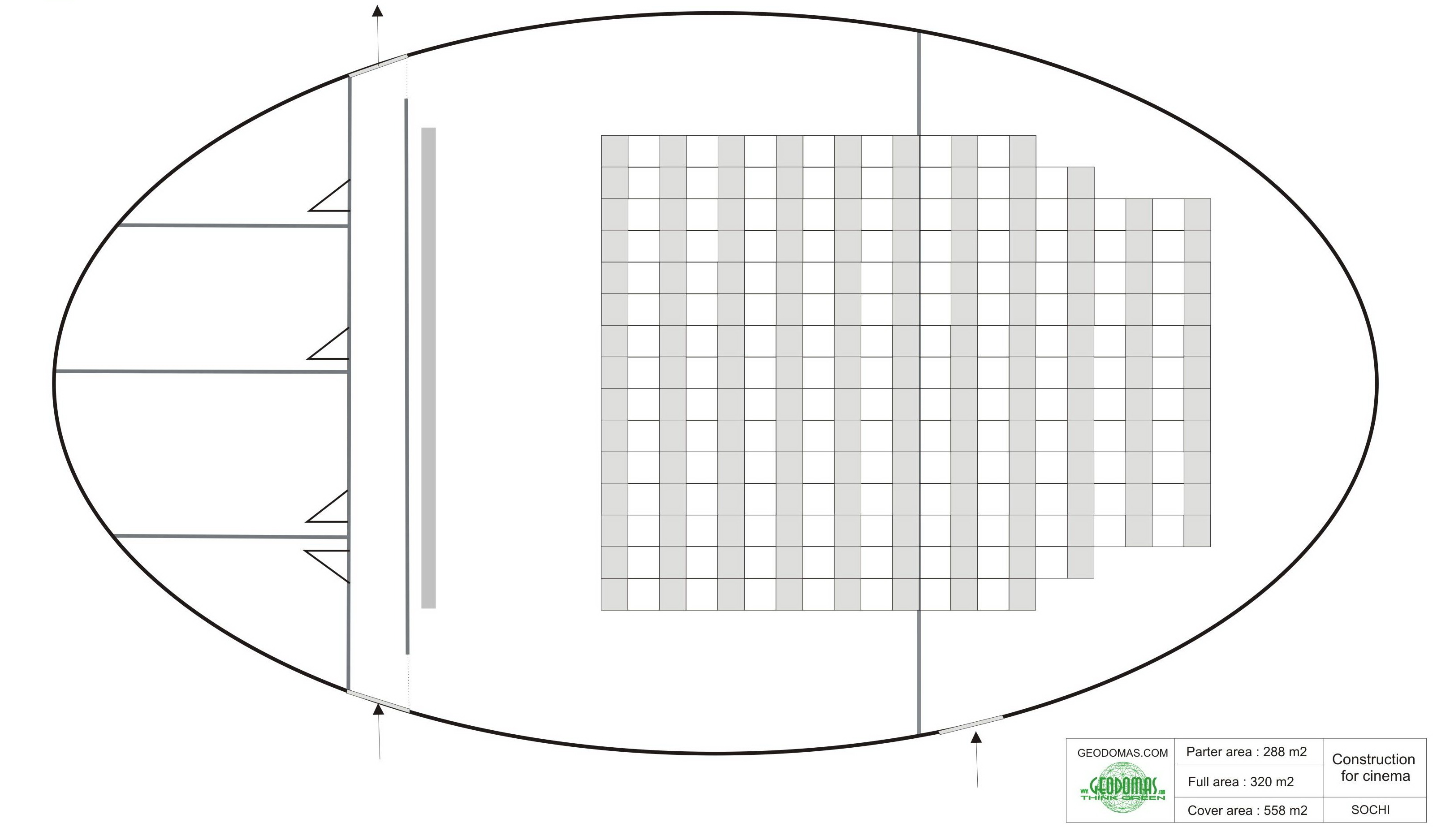 Sferinio kinoteatro kupoliniai pastatai | 360°x180° pilnos projekcijos ekranas