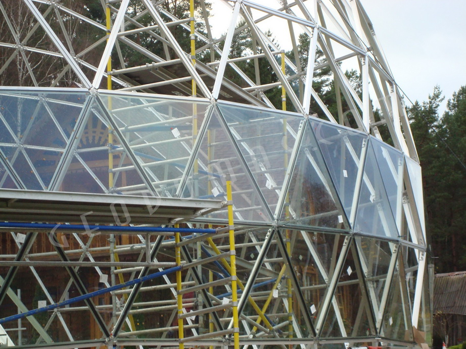 Ø15m Stiklinis Kupolas 7,5 m Aukščio | Apsaugo III lygio namą 317m²