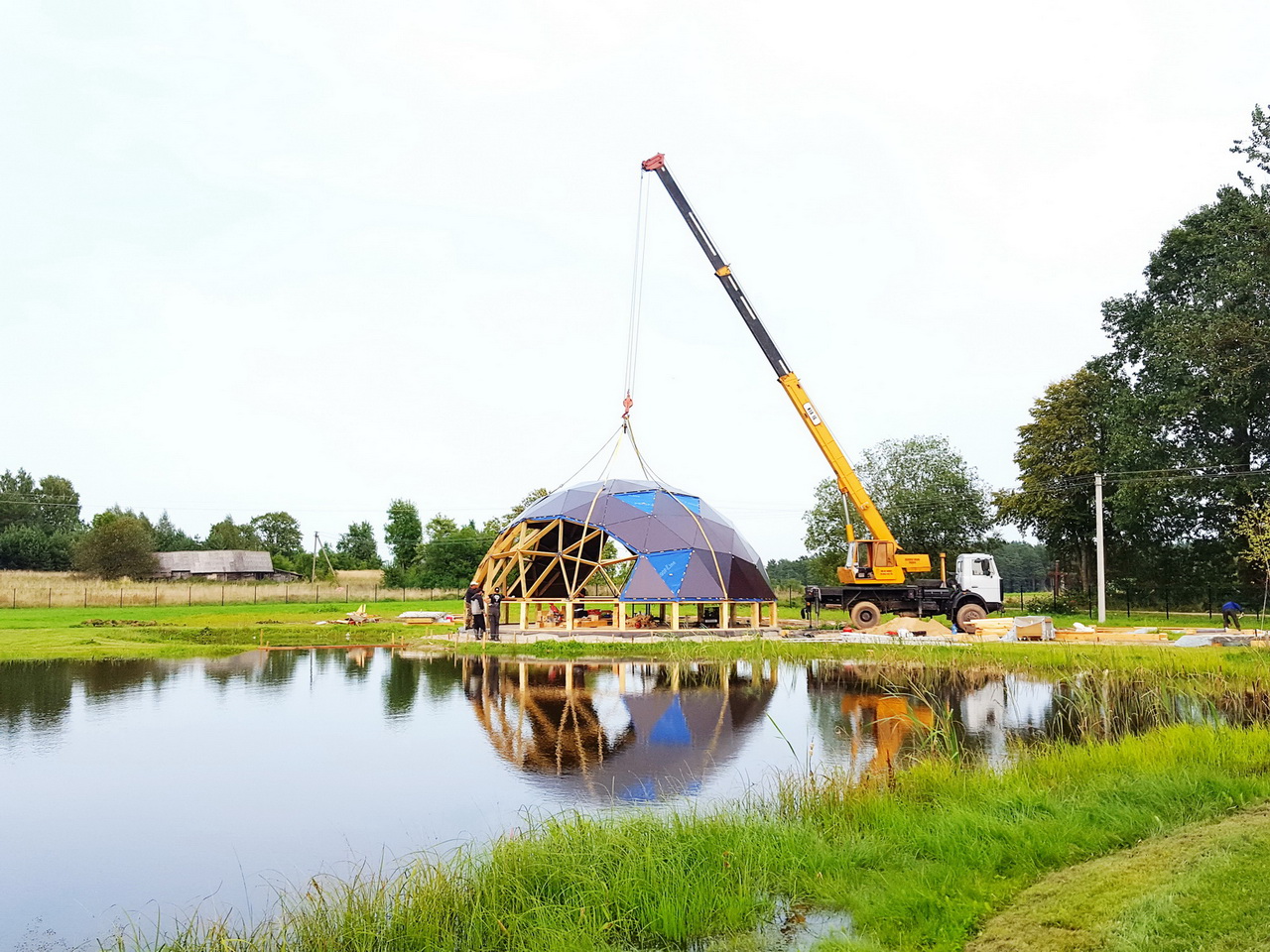153m2 Svečių Namas Su Pirtimi Kupolas Ø12m | Ūkio sodyba, Širvintų r.