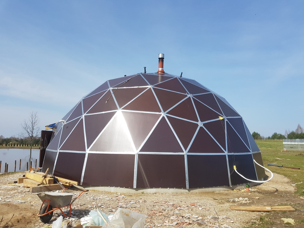 153m2 Svečių Namas Su Pirtimi Kupolas Ø12m | Ūkio sodyba, Širvintų r.