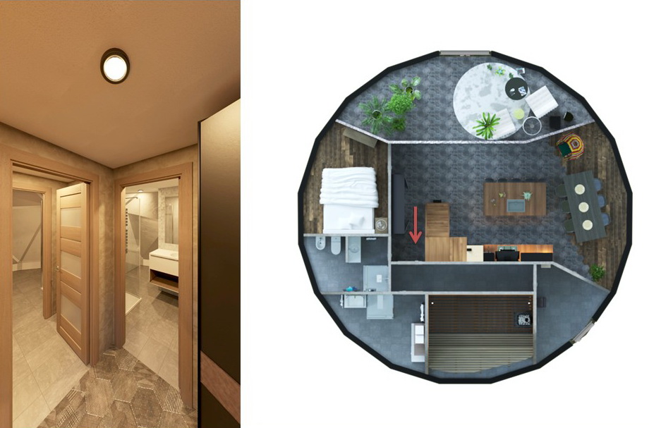 138m2 Gyvenamasis Solidus Kupolas Ø12m | Šeimyninis Namas A++