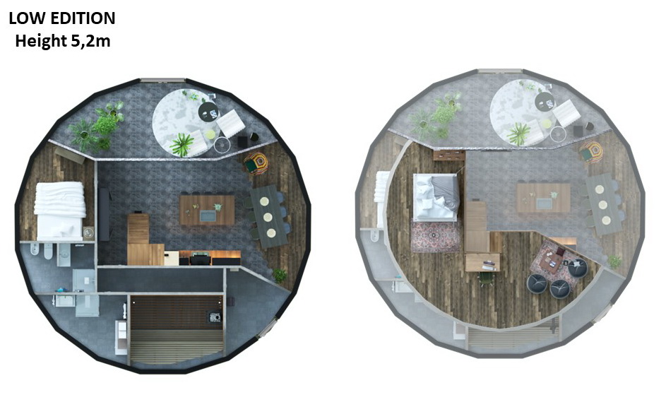 138m2 Gyvenamasis Solidus Kupolas Ø12m | Šeimyninis Namas A++