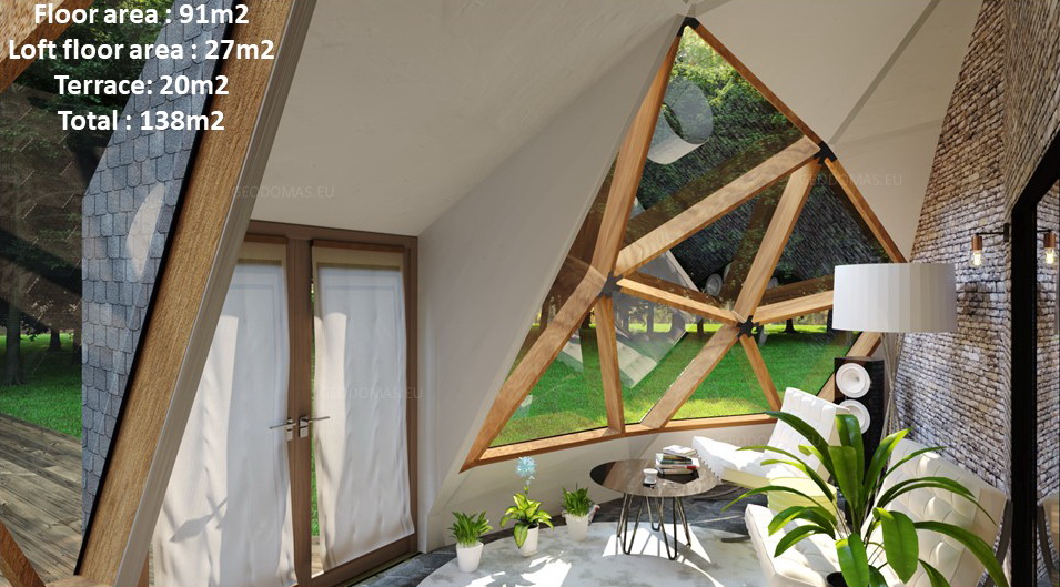 138m2 Gyvenamasis Solidus Kupolas Ø12m | Šeimyninis Namas A++