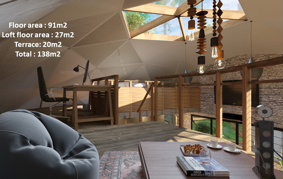 138m2 Gyvenamasis Solidus Kupolas Ø12m | Šeimyninis Namas A++