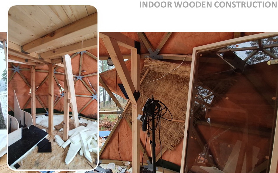 20m2 Nedidelis Namas | Medinis Geodezinis Kupolas Ø5m | Kupolo statybos komplektas