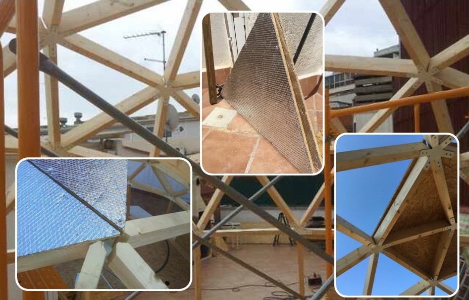 20m2 Nedidelis Namas | Medinis Geodezinis Kupolas Ø5m | Kupolo statybos komplektas