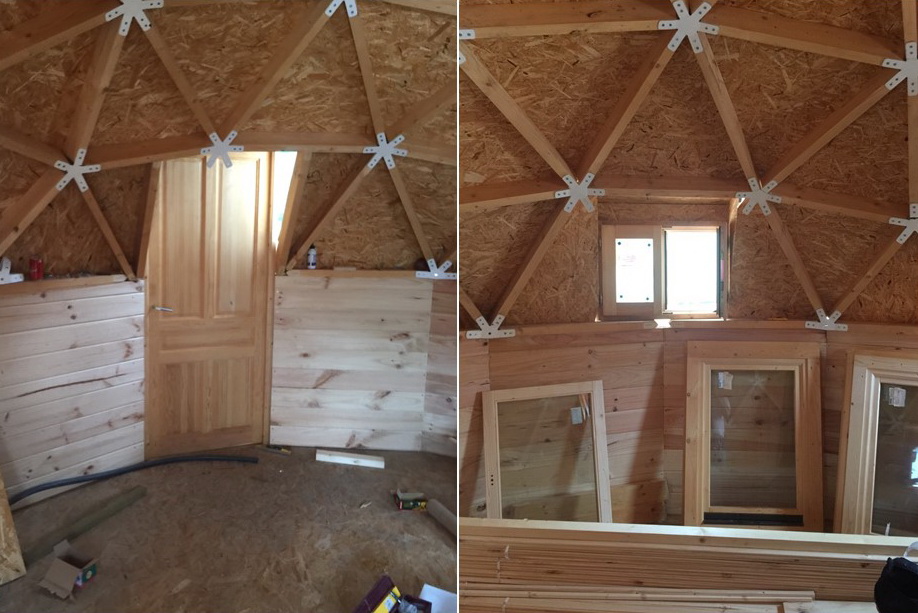 20m2 Nedidelis Namas | Medinis Geodezinis Kupolas Ø5m | Kupolo statybos komplektas