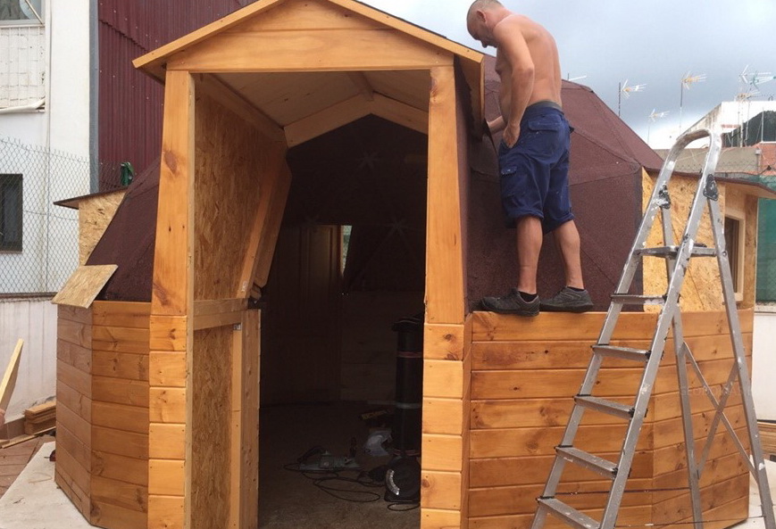 20m2 Nedidelis Namas | Medinis Geodezinis Kupolas Ø5m | Kupolo statybos komplektas