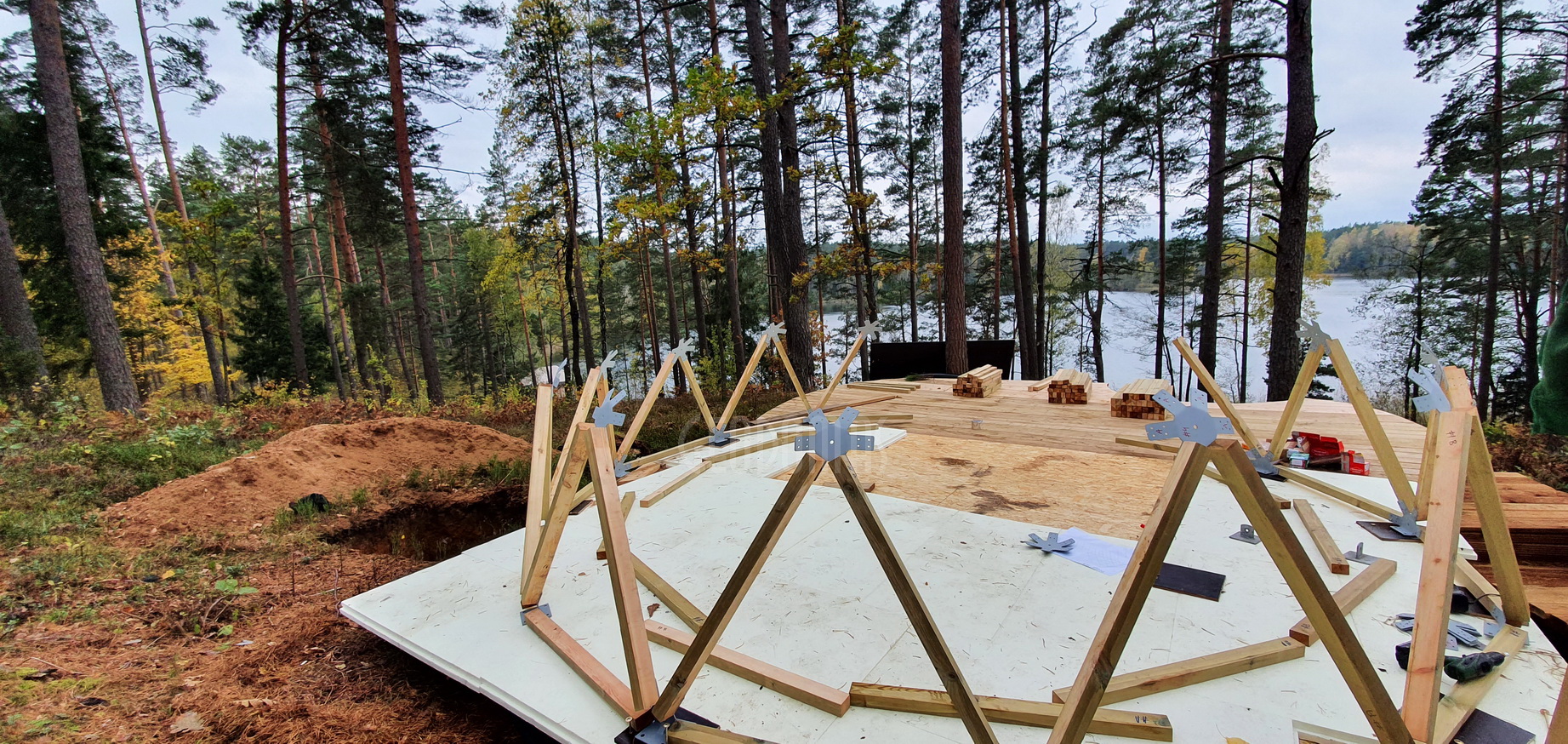 20m2 Glamping Kupolas Ø5m | Ekologinė bendruomenė, GLAMPINGLITHUANIA