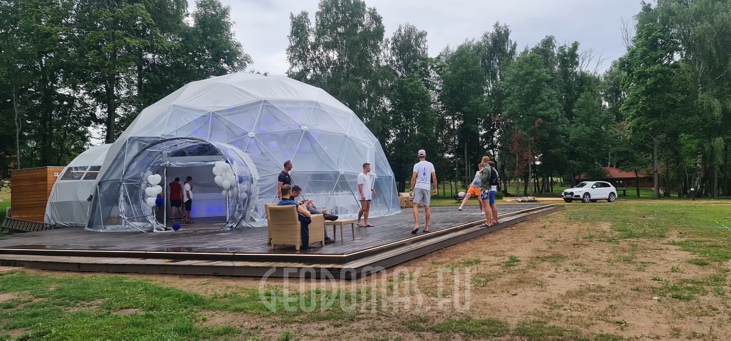 Ø12m Glamping Kupolas Šventėms 113m2 | Alaušo Slėnis, Lietuva