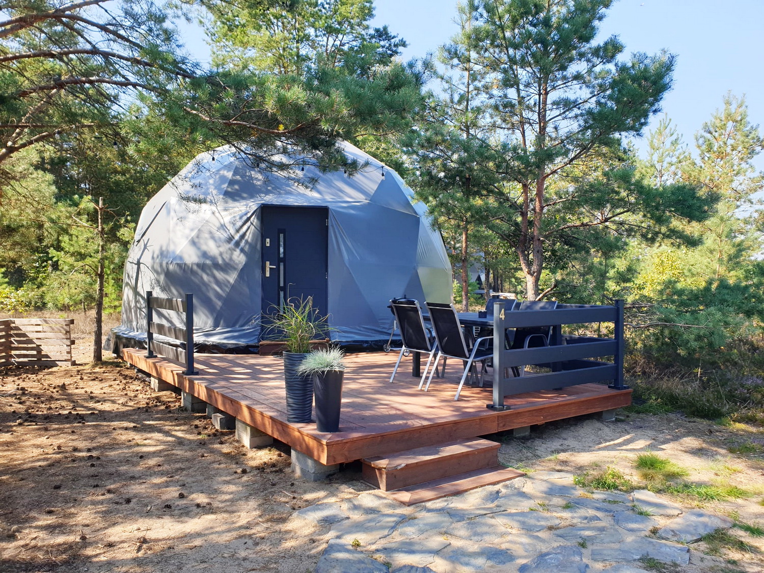 35m² Glamping Podniebny | Ø6,7m Kupolai | Kurortas Pomeranijoje, Lenkija