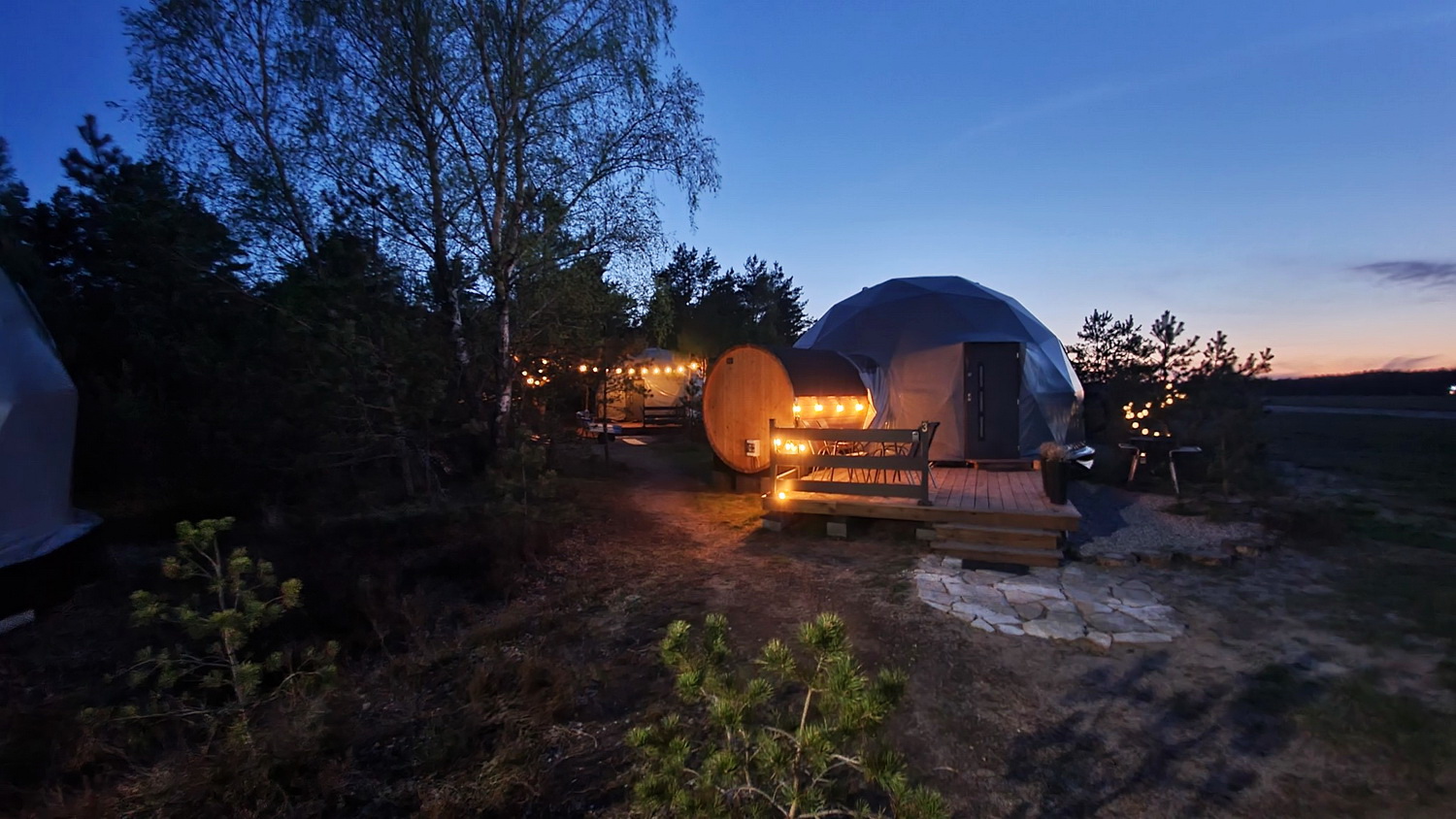 35m² Glamping Podniebny | Ø6,7m Kupolai | Kurortas Pomeranijoje, Lenkija