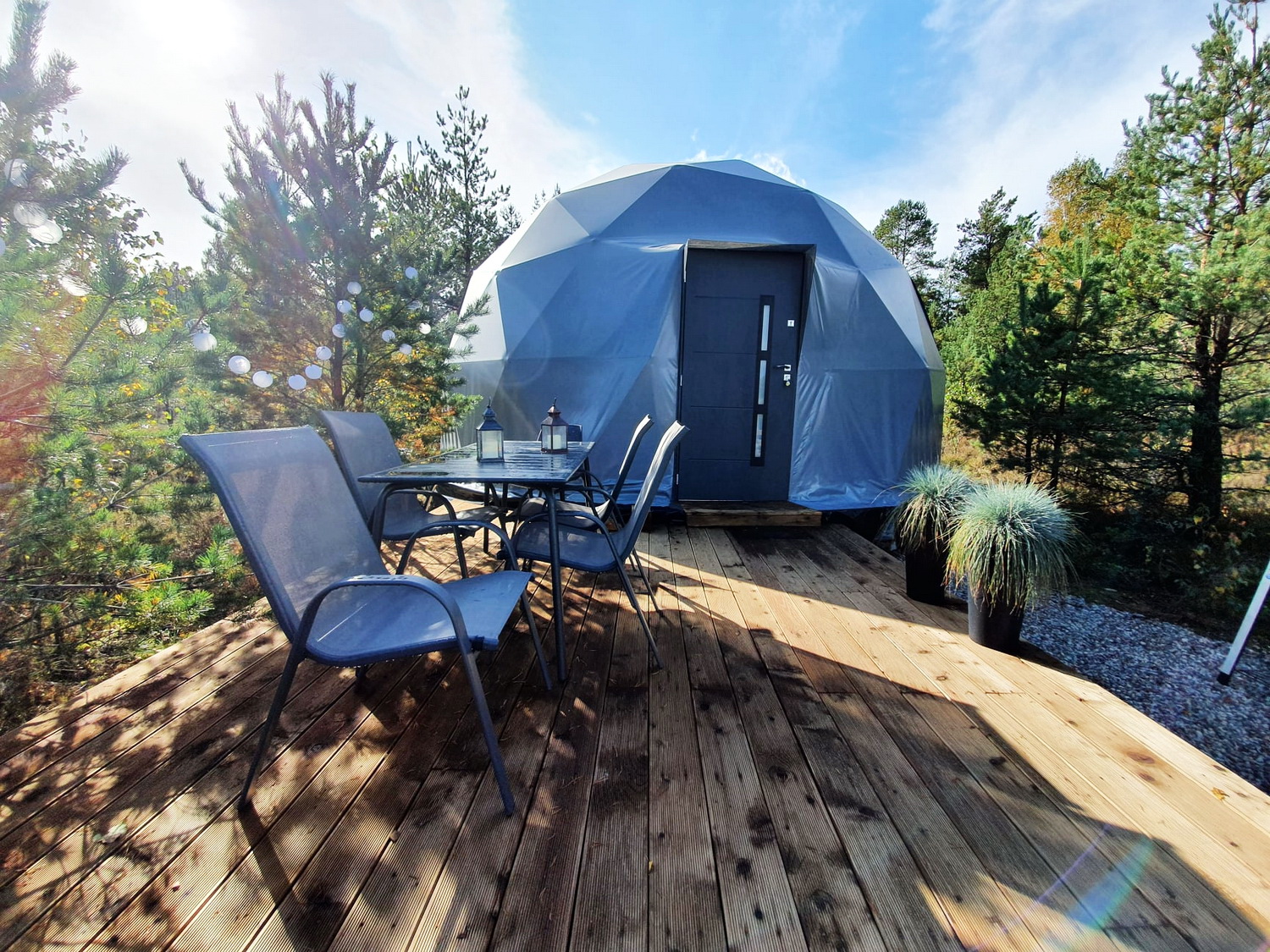 35m² Glamping Podniebny | Ø6,7m Kupolai | Kurortas Pomeranijoje, Lenkija