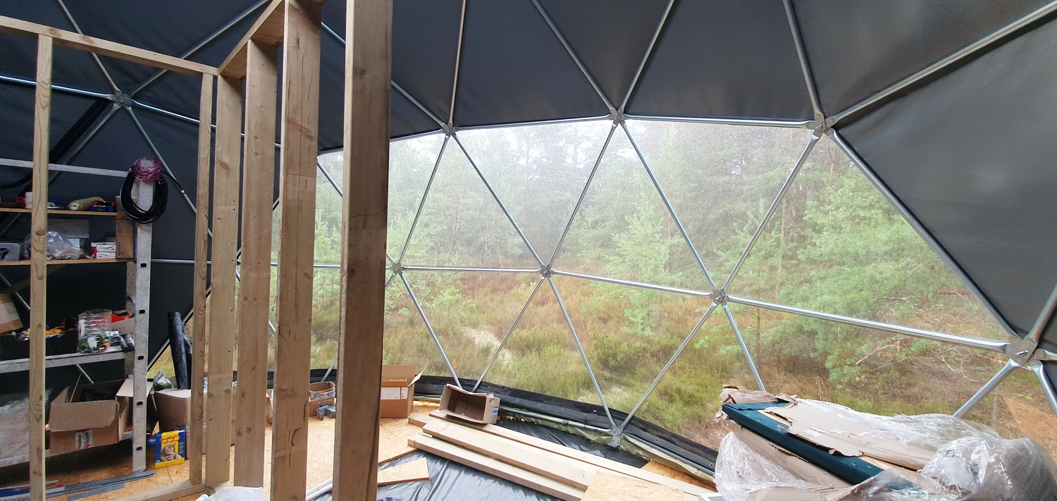 35m² Glamping Podniebny | Ø6,7m Kupolai | Kurortas Pomeranijoje, Lenkija