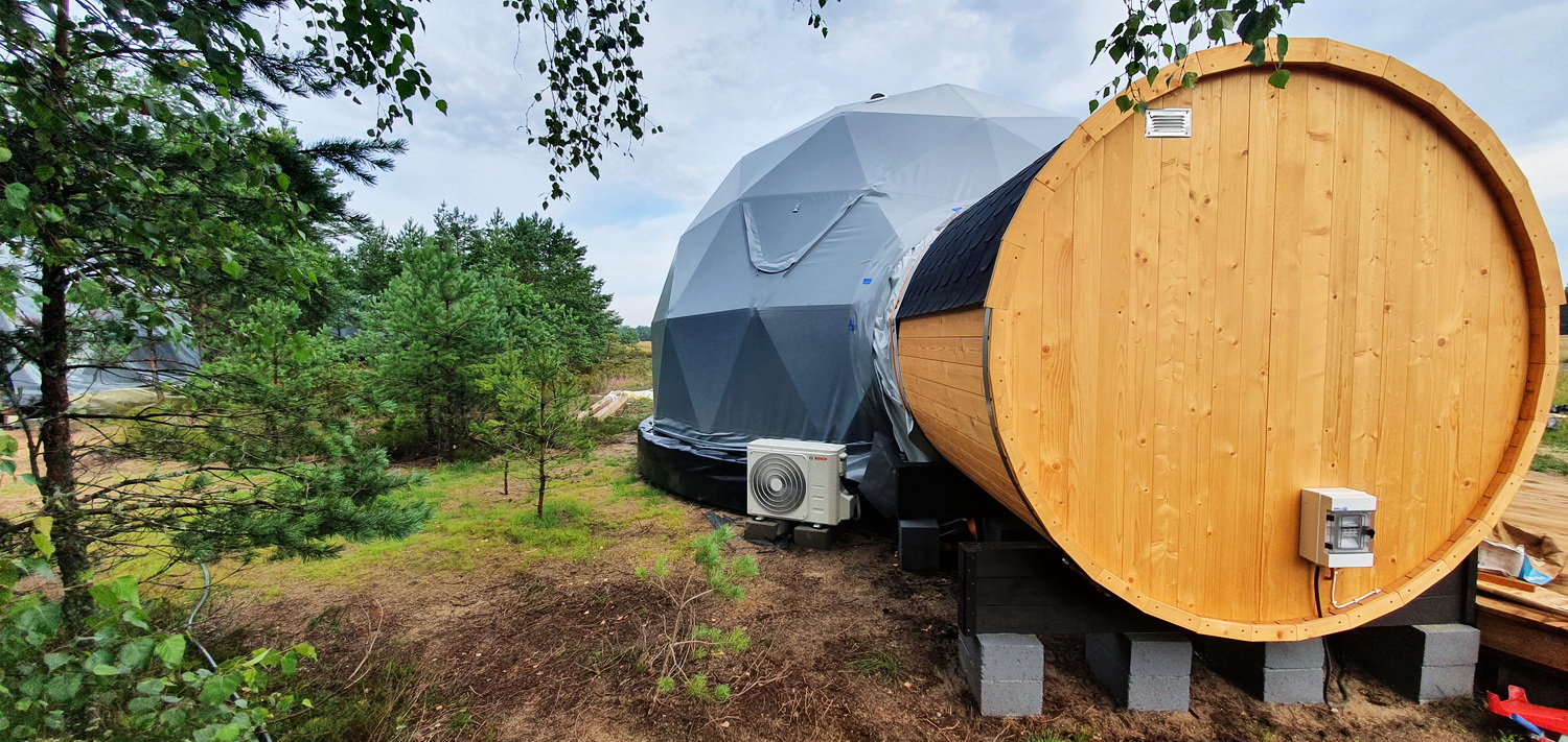 35m² Glamping Podniebny | Ø6,7m Kupolai | Kurortas Pomeranijoje, Lenkija