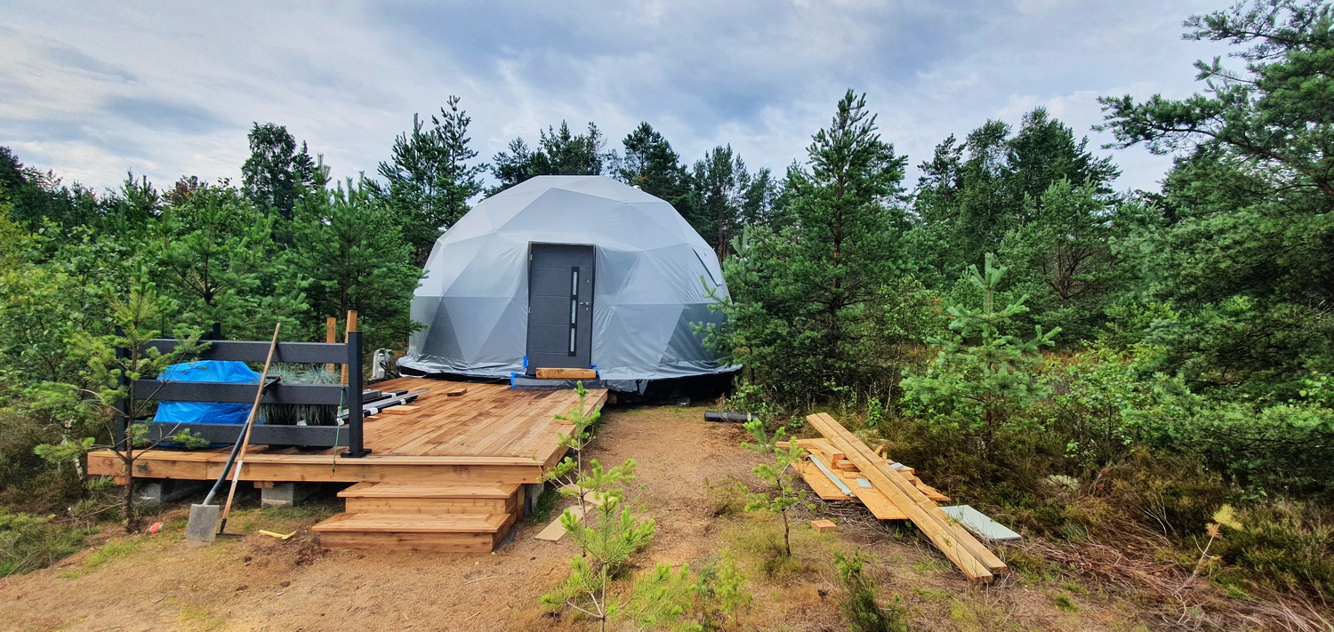 35m² Glamping Podniebny | Ø6,7m Kupolai | Kurortas Pomeranijoje, Lenkija