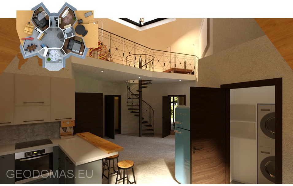 144m2 ŠEIMOS GEODEZINIS NAMAS Ø10m