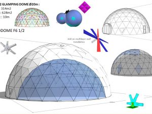 314m2 GLAMPING SALĖ Ø20m H10m | RENGINIAMS