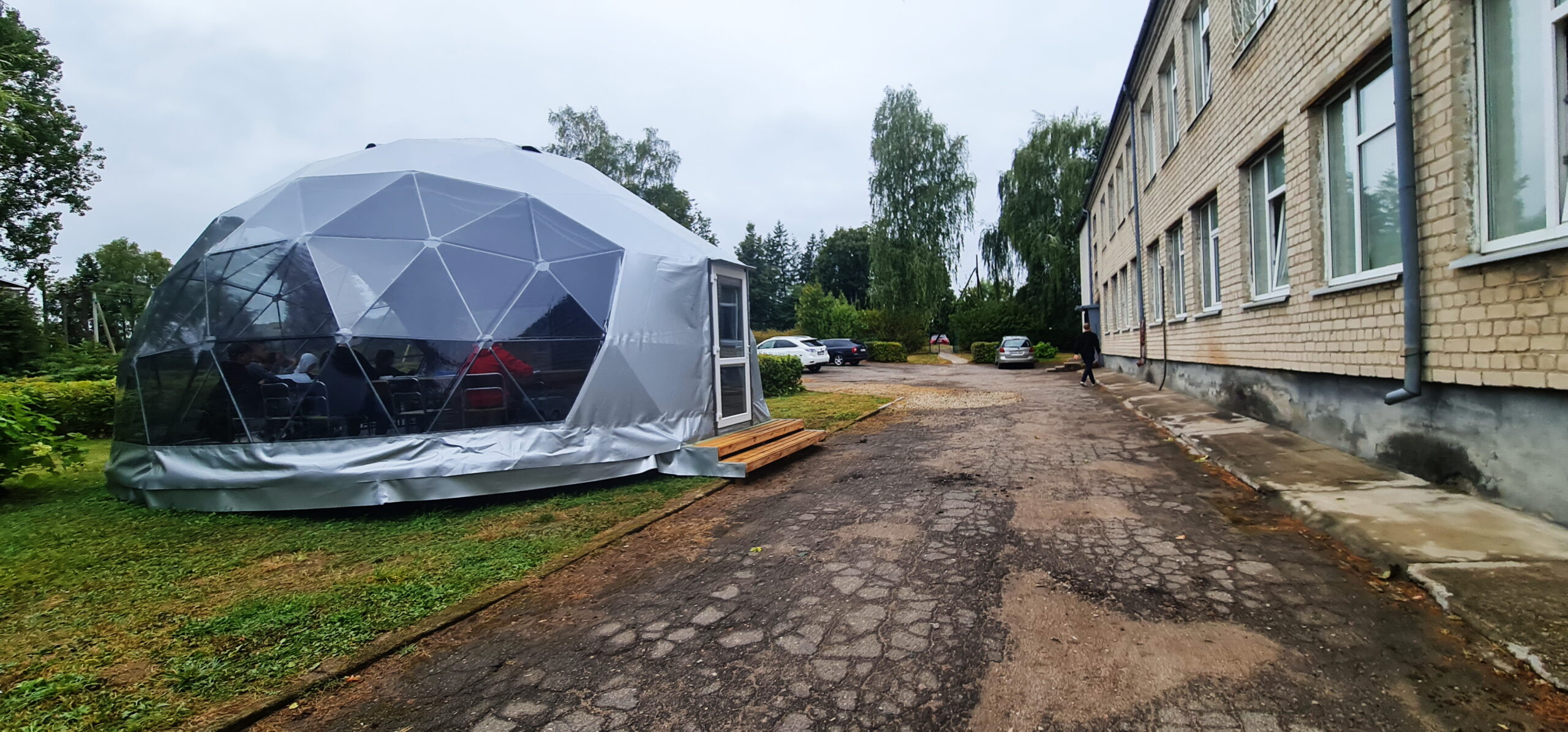 50m2 Lauko Klasė Ø8m Kupolas | Riešės pagrindinė mokykla