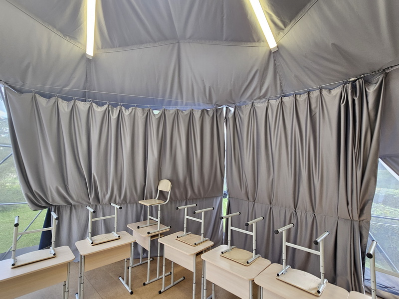 50m2 Lauko Klasė Ø8m Kupolas | Riešės pagrindinė mokykla
