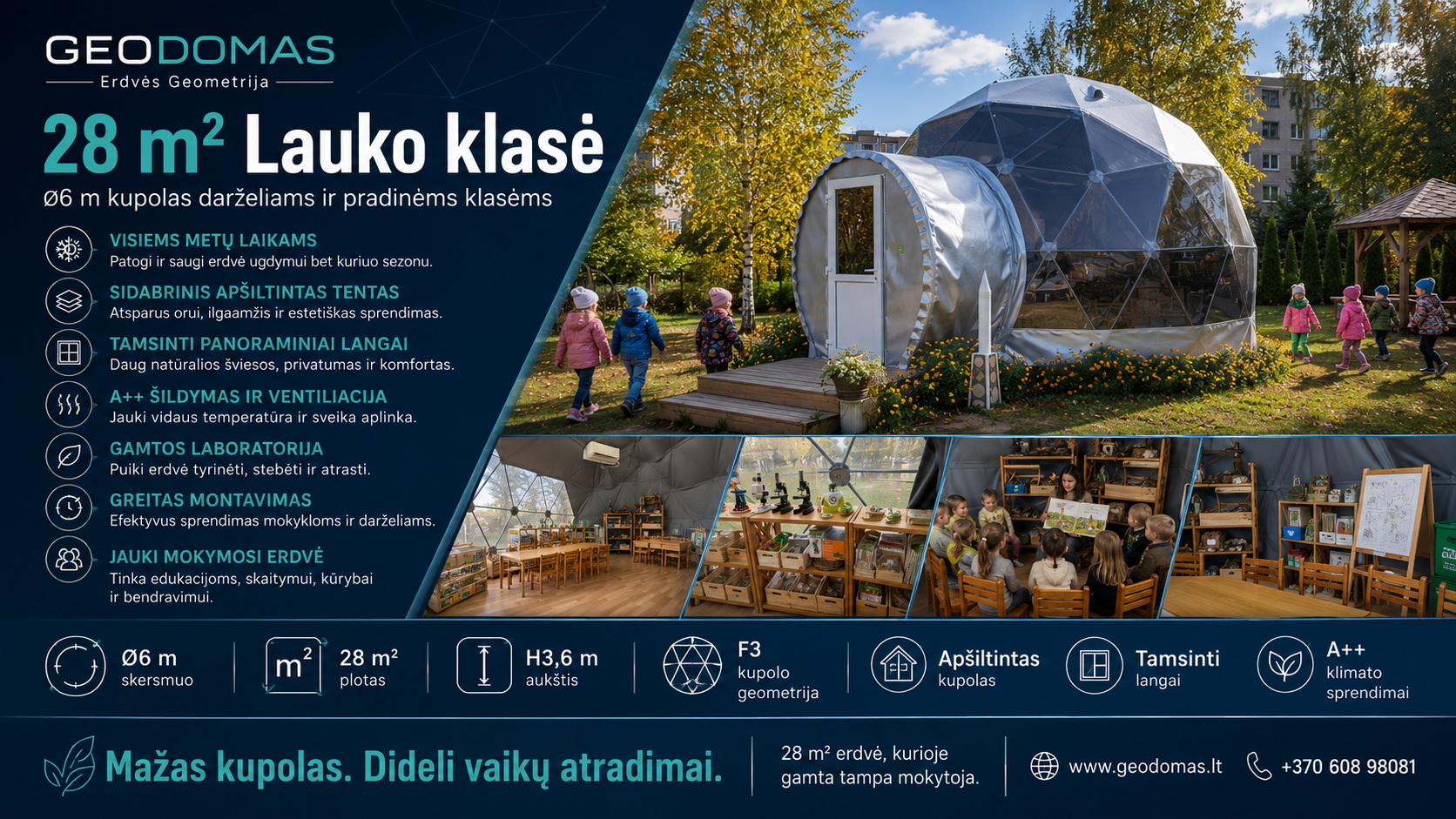 Lauko Klasės Kupolai | Trijų Sluoksnių Sienos Konstrukciją | Visų Sezonų | Apšiltintas