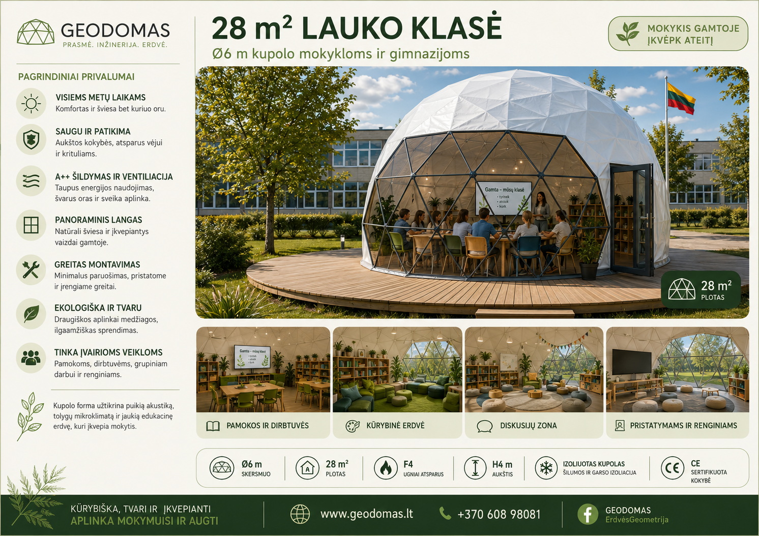 Lauko Klasės Kupolai | Trijų Sluoksnių Sienos Konstrukciją | Visų Sezonų | Apšiltintas